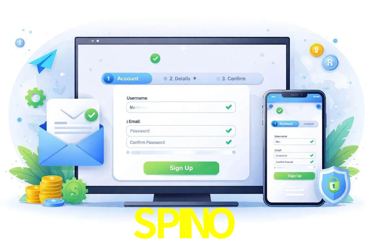 Registro de nuevo usuario y configuración de cuenta SPINO